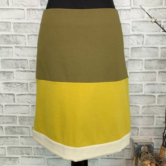 Diane Von Furstenberg Mod Color Block 70s Style Stretch Mini Skirt